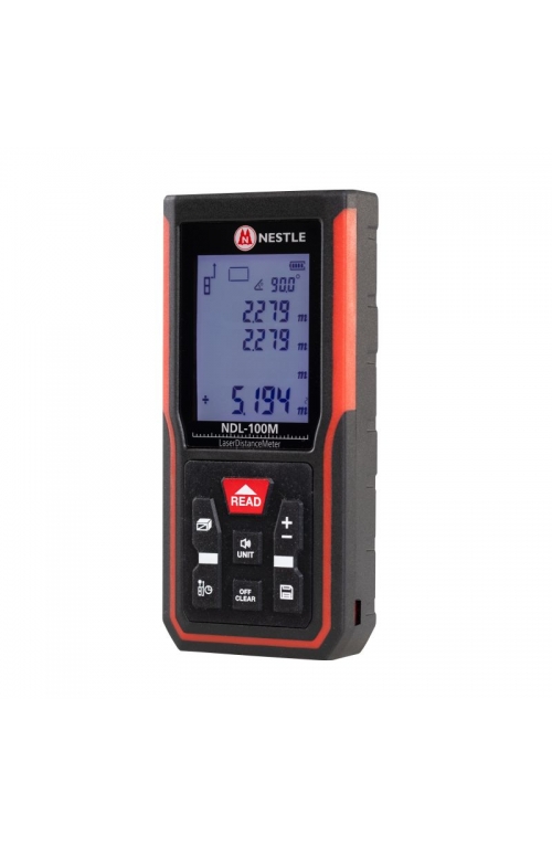 Nestle NDL-100 nebrangus lazerinis atstumų matuoklis su kampo posvyrio funkcija (100m, ±2,0mm) - Image 3